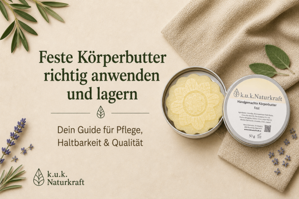 Feste Körperbutter richtig anwenden und lagern - Feste Körperbutter richtig anwenden und lagern | k.u.k.Naturkraft